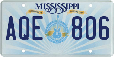 MS license plate AQE806