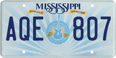MS license plate AQE807