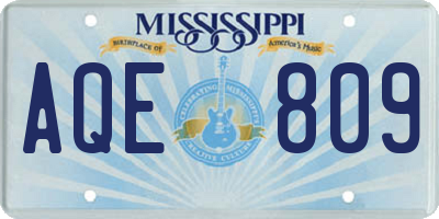 MS license plate AQE809