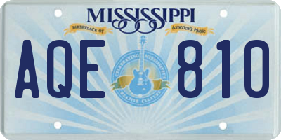 MS license plate AQE810