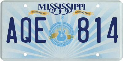 MS license plate AQE814