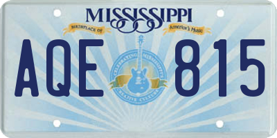 MS license plate AQE815