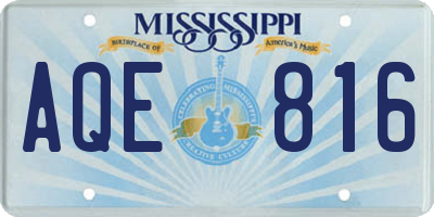 MS license plate AQE816