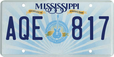 MS license plate AQE817