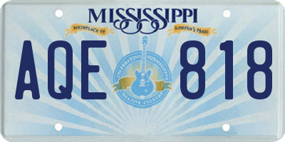 MS license plate AQE818