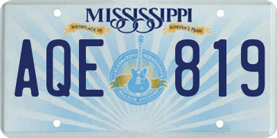 MS license plate AQE819