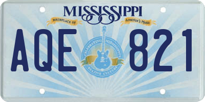 MS license plate AQE821