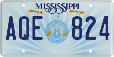 MS license plate AQE824