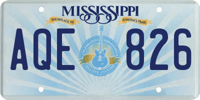 MS license plate AQE826