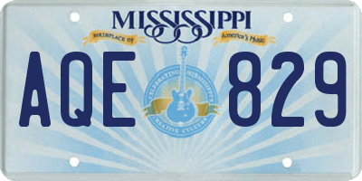 MS license plate AQE829