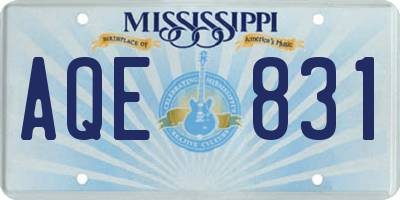 MS license plate AQE831