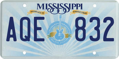 MS license plate AQE832