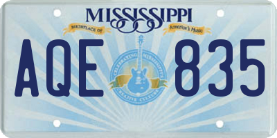 MS license plate AQE835