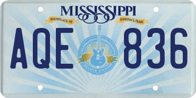 MS license plate AQE836