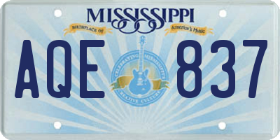 MS license plate AQE837