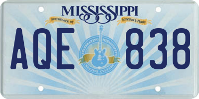 MS license plate AQE838