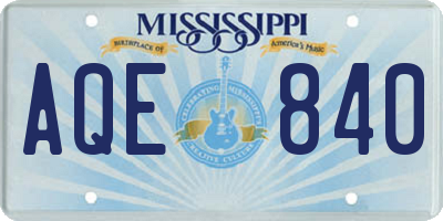 MS license plate AQE840