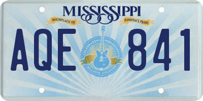 MS license plate AQE841