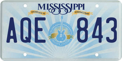 MS license plate AQE843