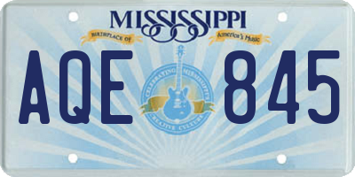 MS license plate AQE845