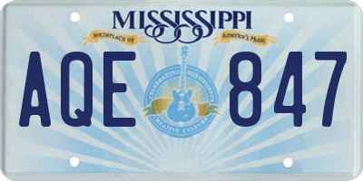 MS license plate AQE847