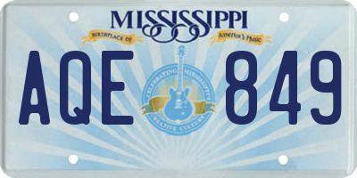 MS license plate AQE849