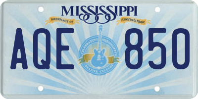 MS license plate AQE850