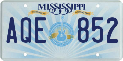 MS license plate AQE852