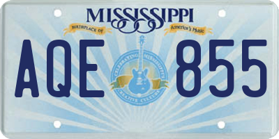 MS license plate AQE855
