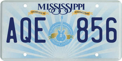 MS license plate AQE856