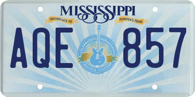 MS license plate AQE857