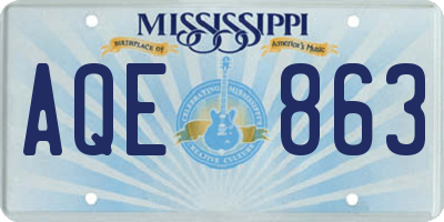 MS license plate AQE863
