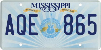 MS license plate AQE865