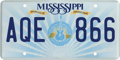 MS license plate AQE866