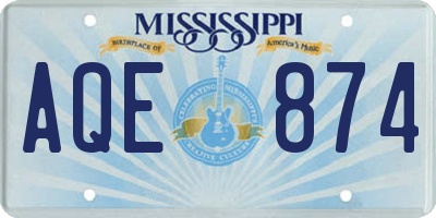 MS license plate AQE874