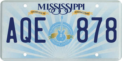 MS license plate AQE878