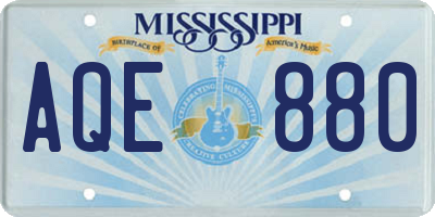 MS license plate AQE880