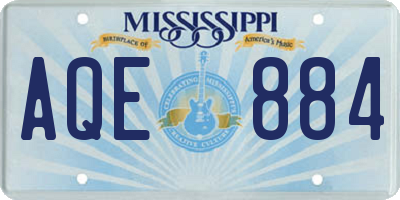 MS license plate AQE884