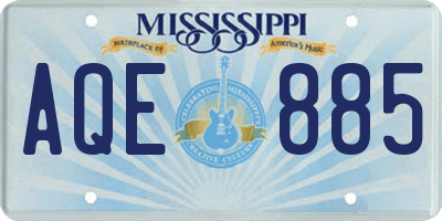 MS license plate AQE885