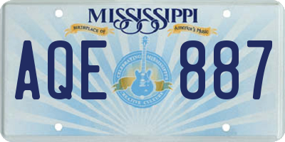 MS license plate AQE887