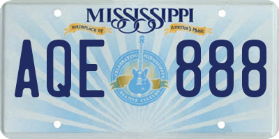 MS license plate AQE888