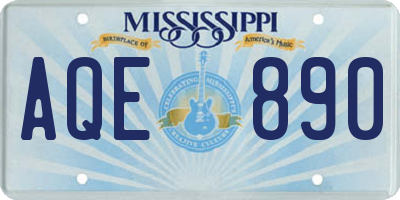 MS license plate AQE890
