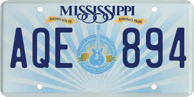 MS license plate AQE894