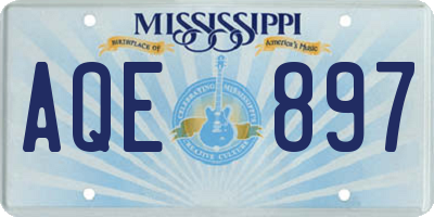 MS license plate AQE897