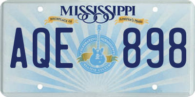 MS license plate AQE898
