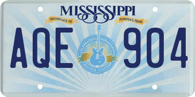 MS license plate AQE904