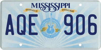 MS license plate AQE906