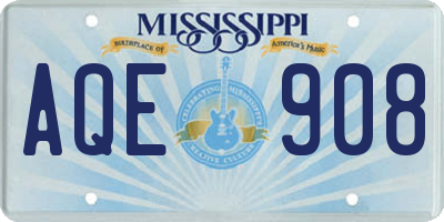 MS license plate AQE908