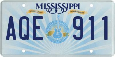MS license plate AQE911