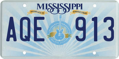 MS license plate AQE913
